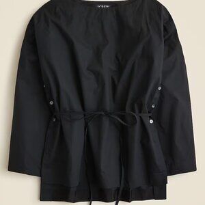 NWOT J. Crew Ciel Top in Black Cotton Poplin Sz Large